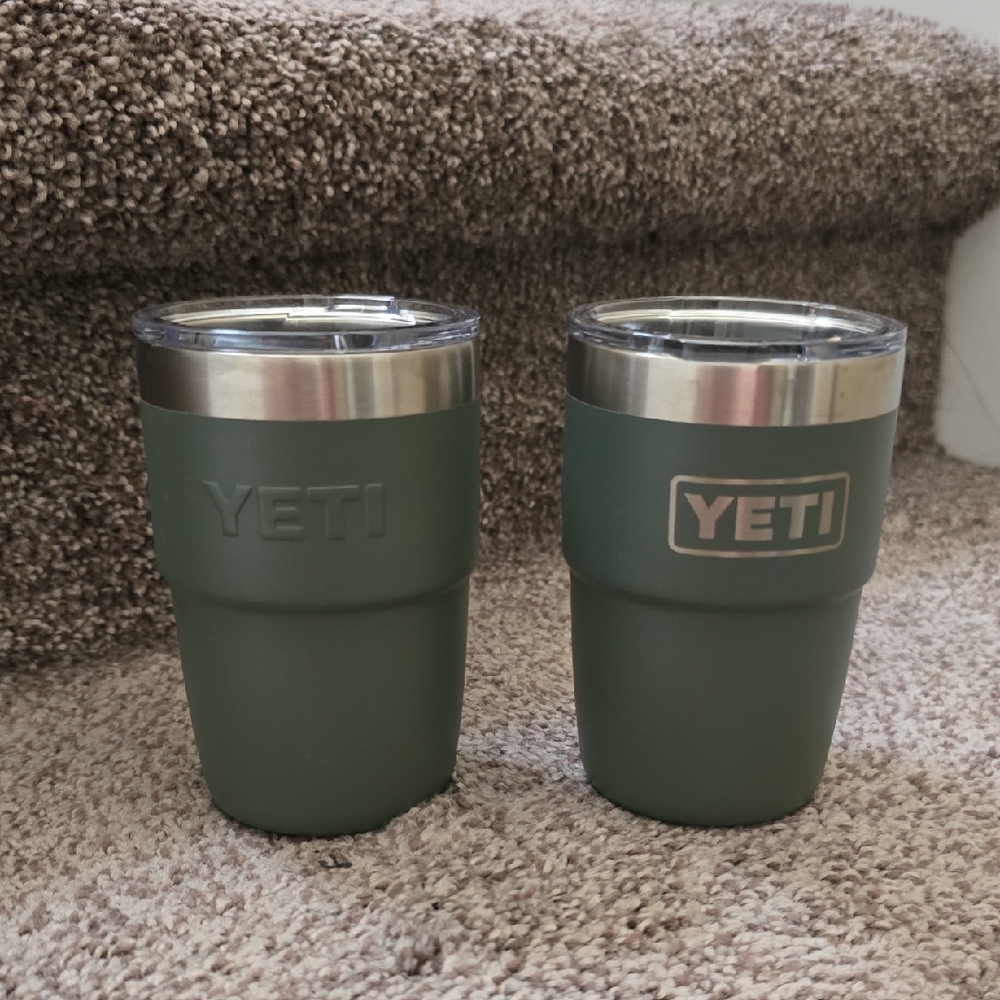Yeti Olive Green Rambler Tumblers - Set of 2 8 Oz Stackable